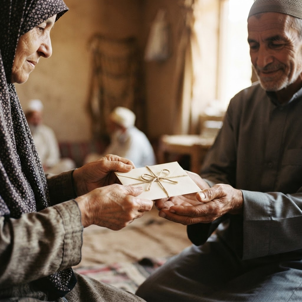Hands giving in charity