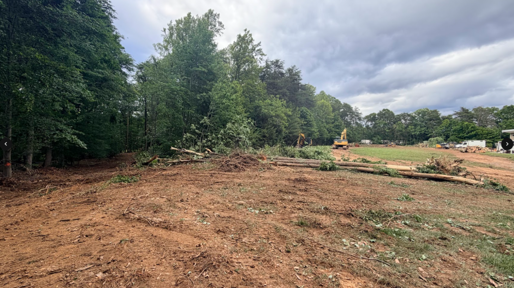 Grading and leveling of the future parking area, view 3